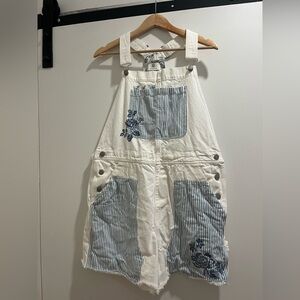 Lucky Brand x Laura Ashley Embroidered Short Overalls